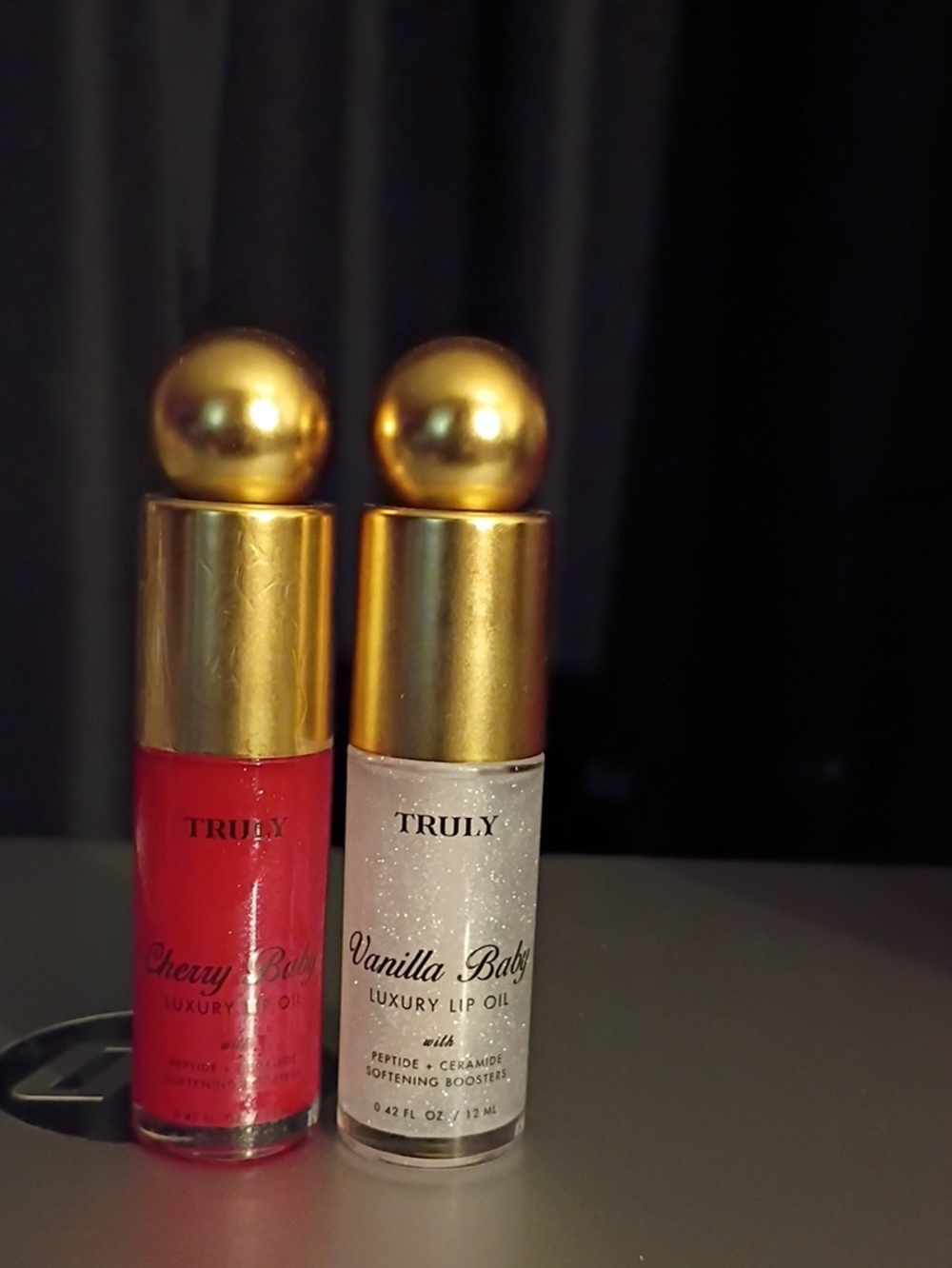 TRULY Vanilla Baby (white) & Cherry Baby (red) Luxury Lip Oils